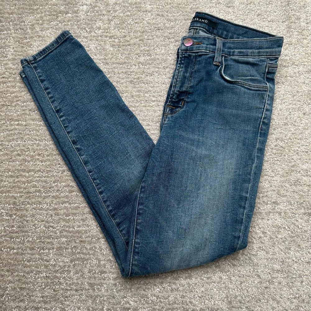 J Brand Cropped Jeans Women 26x26 Blue Denim Regular Fit Flat Front Straight Leg